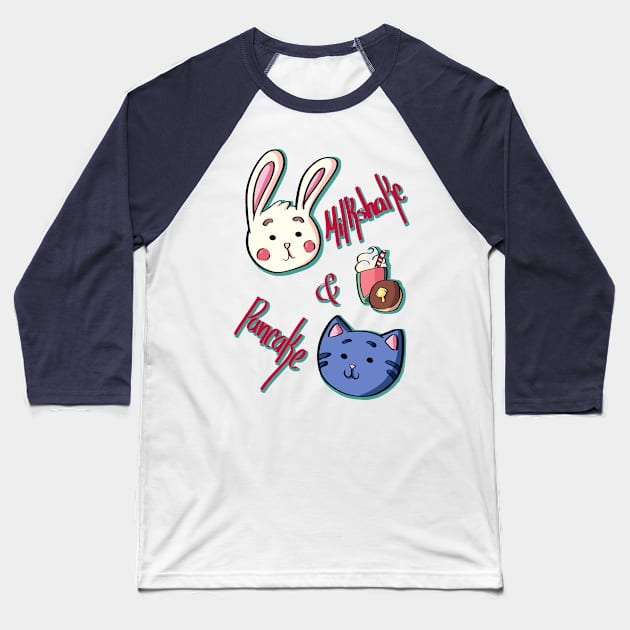 MILKSHAKE & PANCAKE Baseball T-Shirt by Sagurin